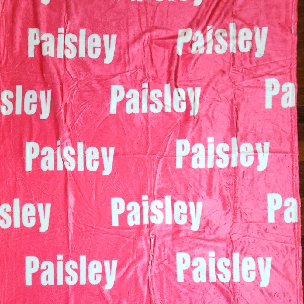 Pink "Paisley " Personalized Blanket